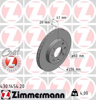 Zimmermann 430.1454.20 - Disque de frein cwaw.fr