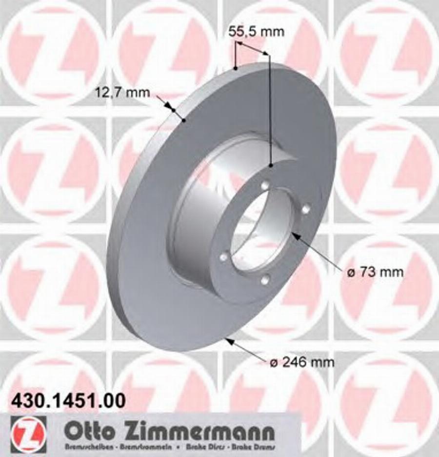 Zimmermann 430 1451 00 - Disque de frein cwaw.fr