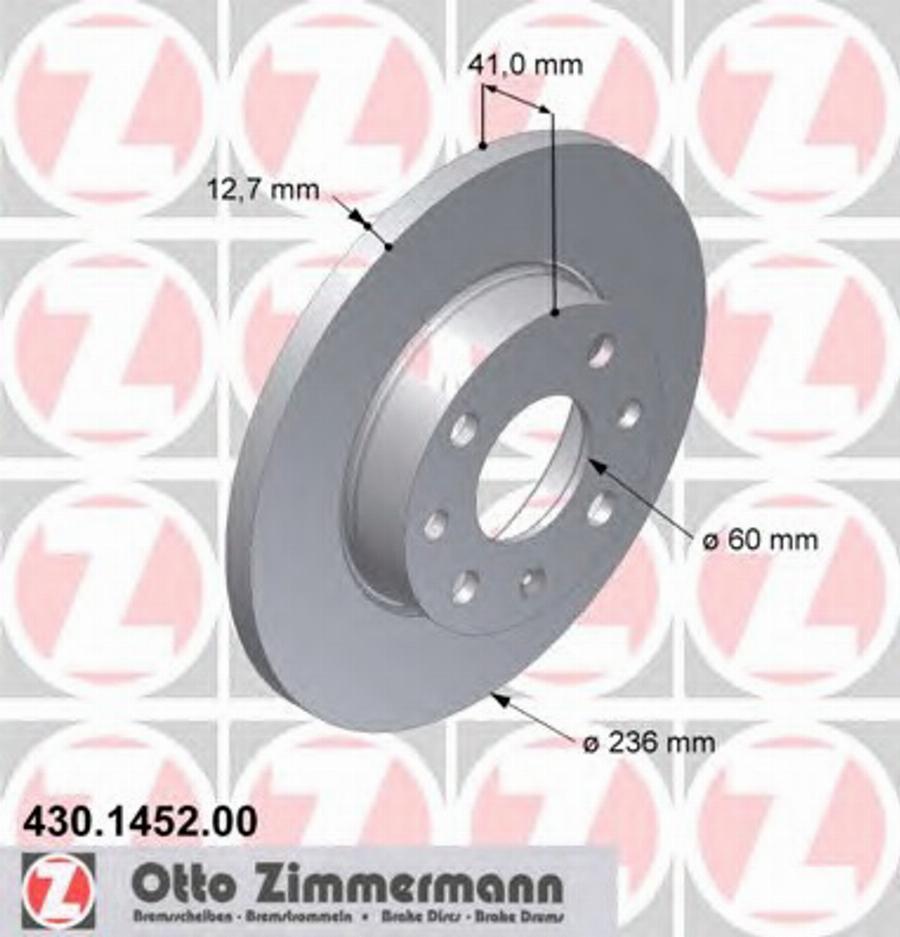 Zimmermann 430 1452 00 - Disque de frein cwaw.fr