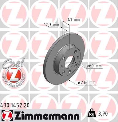 Zimmermann 430.1452.20 - Disque de frein cwaw.fr