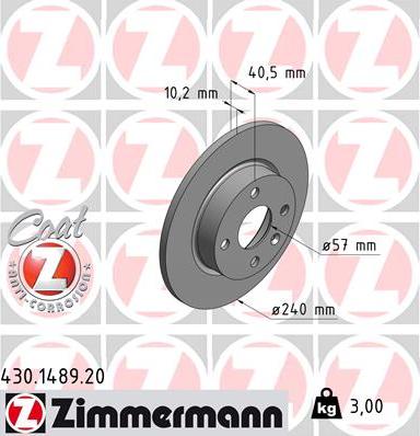 Zimmermann 430.1489.20 - Disque de frein cwaw.fr