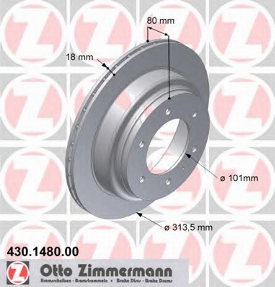 Zimmermann 430 1480 00 - Disque de frein cwaw.fr