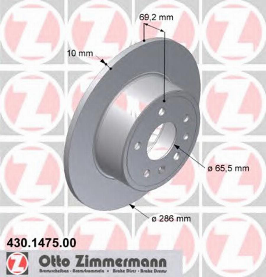 Zimmermann 430 1475 00 - Disque de frein cwaw.fr