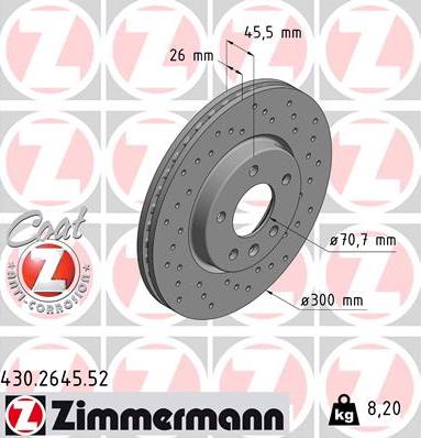 Zimmermann 430.2645.52 - Disque de frein cwaw.fr