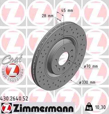 Zimmermann 430.2640.52 - Disque de frein cwaw.fr