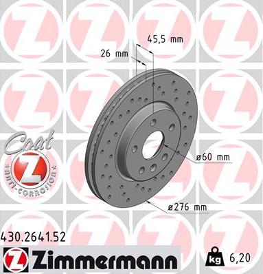 Zimmermann 430.2641.52 - Disque de frein cwaw.fr