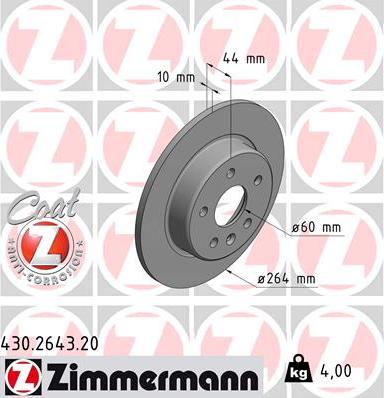 Zimmermann 430.2643.20 - Disque de frein cwaw.fr