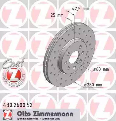 Zimmermann 430.2600.52 - Disque de frein cwaw.fr