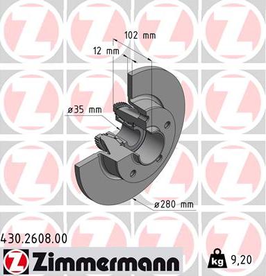 Zimmermann 430.2608.00 - Disque de frein cwaw.fr