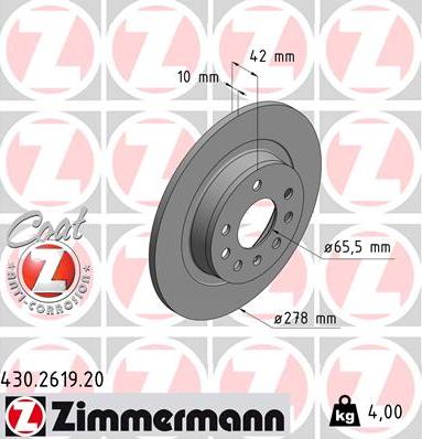 Zimmermann 430.2619.20 - Disque de frein cwaw.fr