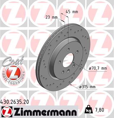 Zimmermann 430.2635.20 - Disque de frein cwaw.fr