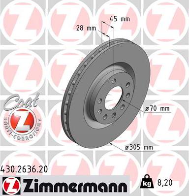 Zimmermann 430.2636.20 - Disque de frein cwaw.fr