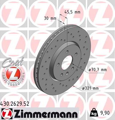 Zimmermann 430.2629.52 - Disque de frein cwaw.fr