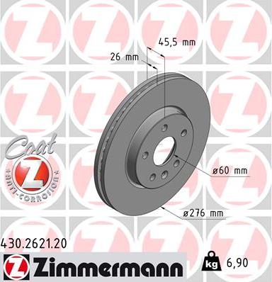 Zimmermann 430.2621.20 - Disque de frein cwaw.fr