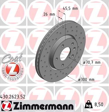 Zimmermann 430.2623.52 - Disque de frein cwaw.fr