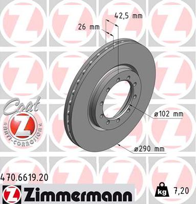 Zimmermann 470.6619.20 - Disque de frein cwaw.fr