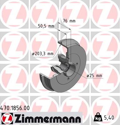 Zimmermann 470.1856.00 - Tambour de frein cwaw.fr