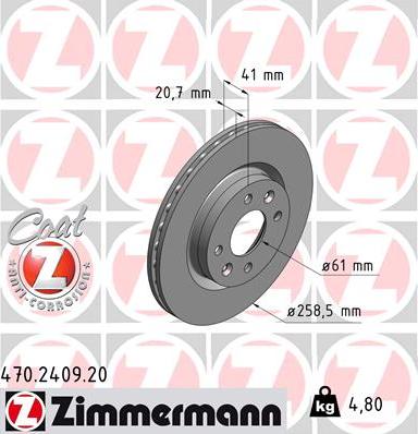 Zimmermann 470.2409.20 - Disque de frein cwaw.fr