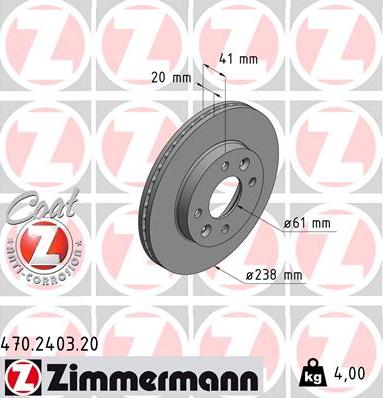 Zimmermann 470.2403.20 - Disque de frein cwaw.fr