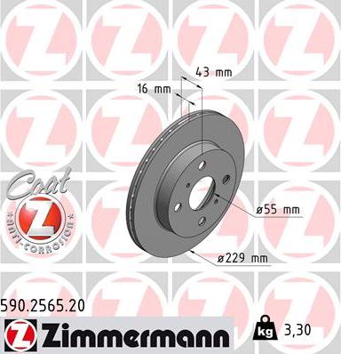 Zimmermann 590.2565.20 - Disque de frein cwaw.fr