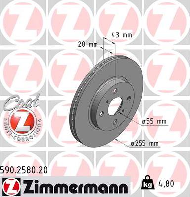 Zimmermann 590.2580.20 - Disque de frein cwaw.fr