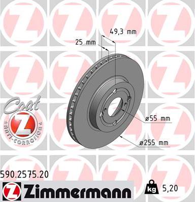 Zimmermann 590.2575.20 - Disque de frein cwaw.fr