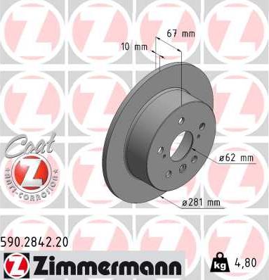 Zimmermann 590.2842.20 - Disque de frein cwaw.fr