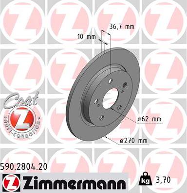 Zimmermann 590.2804.20 - Disque de frein cwaw.fr