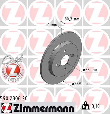 Zimmermann 590.2806.20 - Disque de frein cwaw.fr