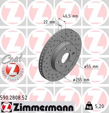 Zimmermann 590.2808.52 - Disque de frein cwaw.fr