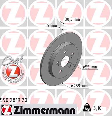 Zimmermann 590.2819.20 - Disque de frein cwaw.fr