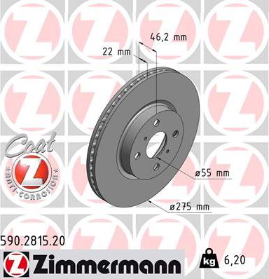 Zimmermann 590.2815.20 - Disque de frein cwaw.fr