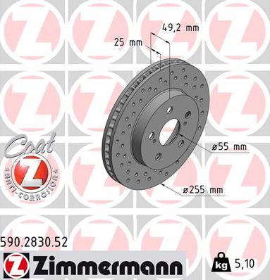 Zimmermann 590.2830.52 - Disque de frein cwaw.fr