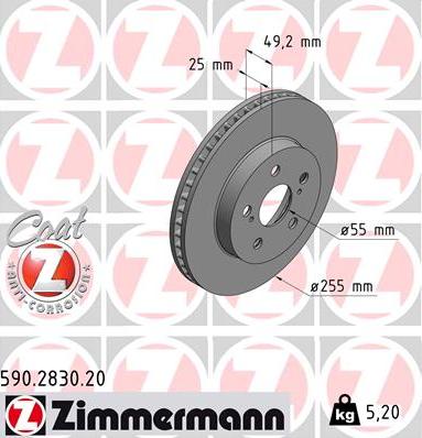 Zimmermann 590.2830.20 - Disque de frein cwaw.fr