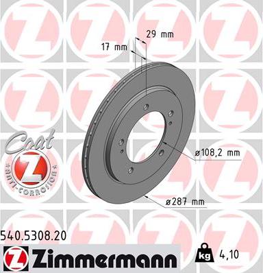 Zimmermann 540.5308.20 - Disque de frein cwaw.fr