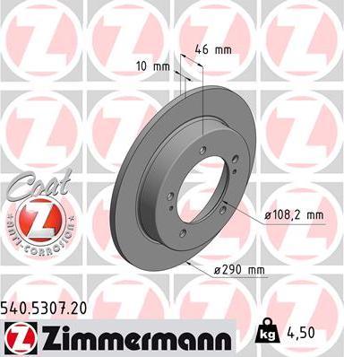 Zimmermann 540.5307.20 - Disque de frein cwaw.fr