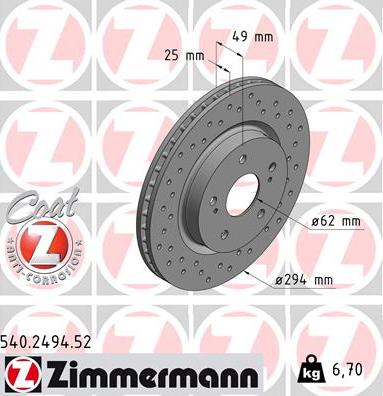 Zimmermann 540.2494.52 - Disque de frein cwaw.fr