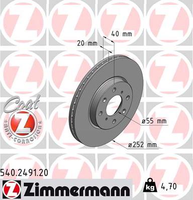 Zimmermann 540.2491.20 - Disque de frein cwaw.fr