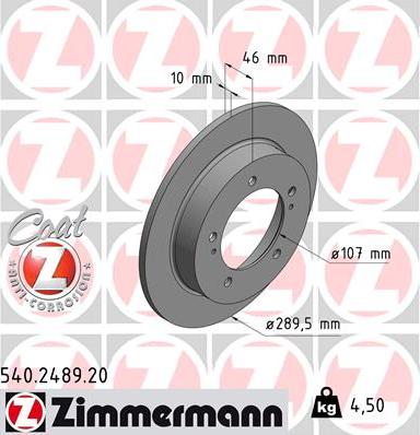 Zimmermann 540.2489.20 - Disque de frein cwaw.fr