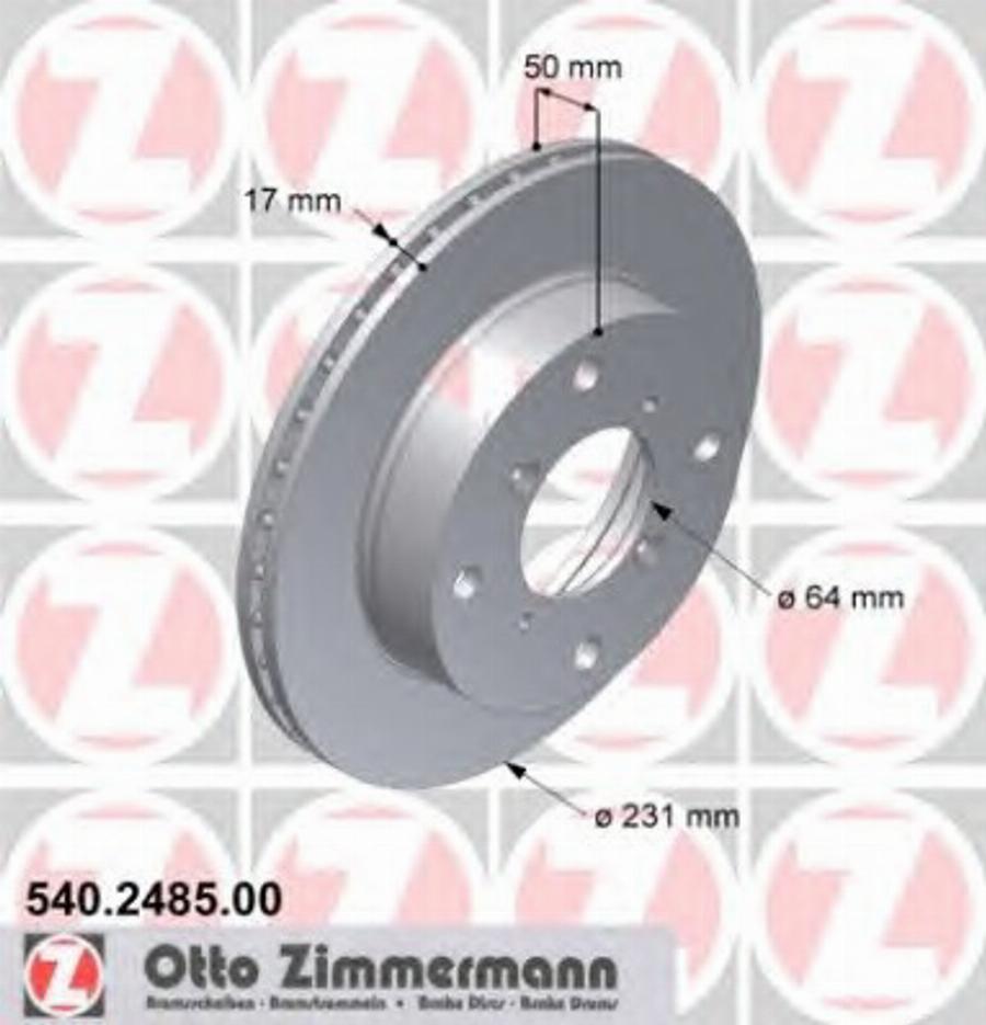 Zimmermann 540 2485 00 - Disque de frein cwaw.fr