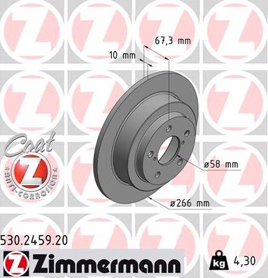 Zimmermann 530.2459.20 - Disque de frein cwaw.fr