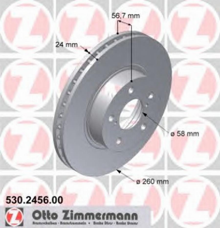 Zimmermann 530 2456 00 - Disque de frein cwaw.fr