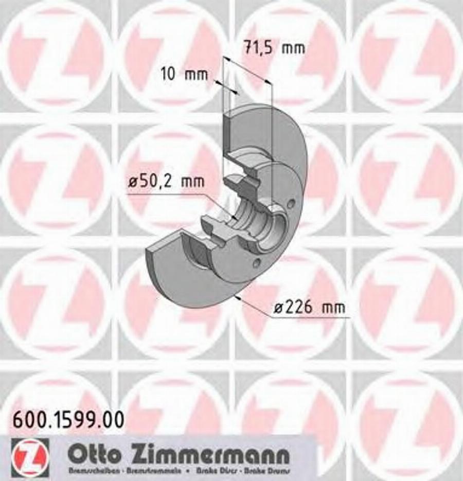 Zimmermann 600 1599 00 - Disque de frein cwaw.fr