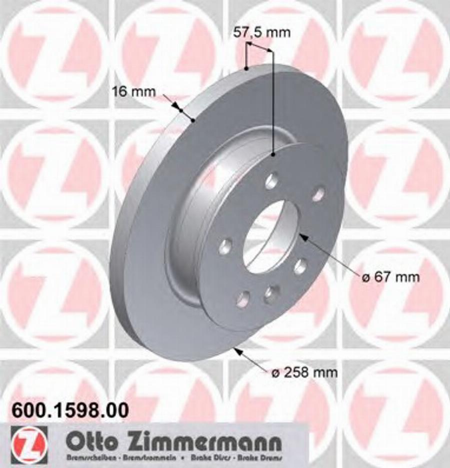 Zimmermann 600 1598 00 - Disque de frein cwaw.fr