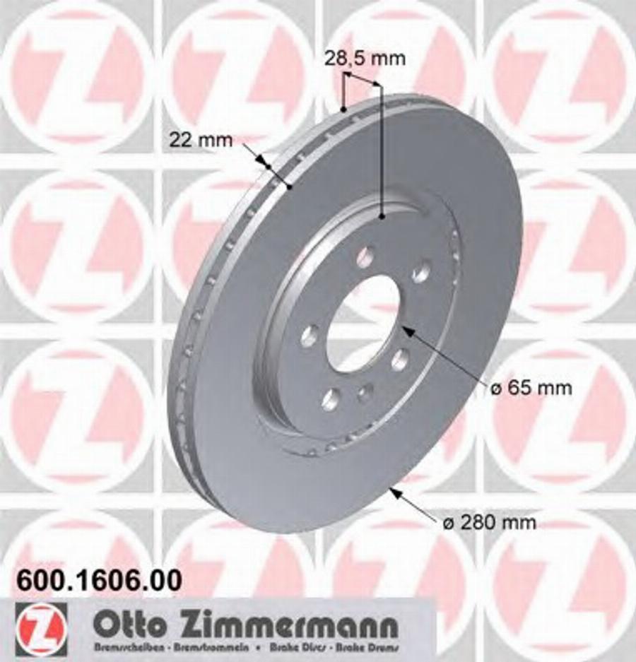 Zimmermann 600 1606 00 - Disque de frein cwaw.fr