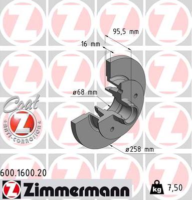 Zimmermann 600.1600.20 - Disque de frein cwaw.fr