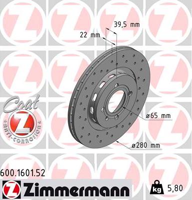 Zimmermann 600.1601.52 - Disque de frein cwaw.fr