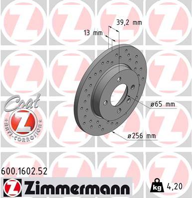 Zimmermann 600.1602.52 - Disque de frein cwaw.fr