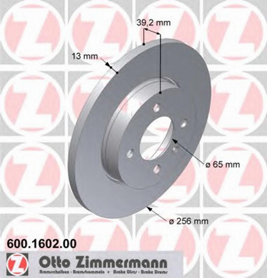 Zimmermann 600 1602 00 - Disque de frein cwaw.fr