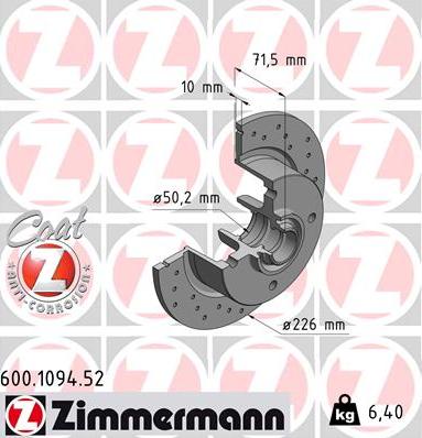 Zimmermann 600.1094.52 - Disque de frein cwaw.fr